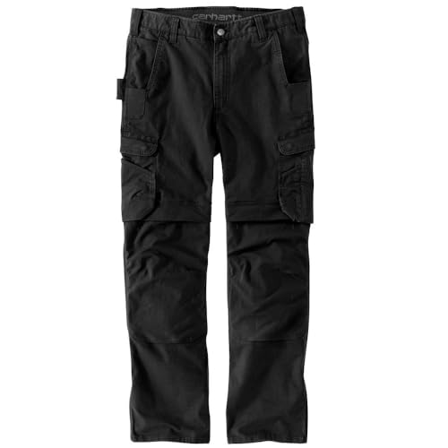 Carhartt Men's Steel Rugged Flex™ Relaxed Fit Ripstop Double-Front Cargo Work Pant, Black, W32/L32