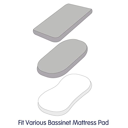 Amrose 3 Pack Heavenly Soft Bassinet Sheets For Baby Boys Girls, Universal Fitted For Various Cradle And Bassinet Mattress Pad, Silk Touch Gentle Breathable Microfiber, Gray & Gray & White #TOP1