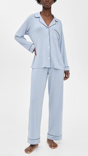 Image of Eberjey Gisele Classic Women's Pajama Set | Long Sleeve Shirt + Long Pants
