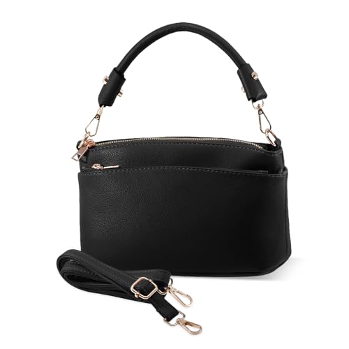 Petit sac à main bandoulière femme cuir PU 3 compartiments de soirée