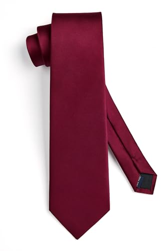 Image of Enlision Ties for Men Solid Color 3.35 inch Formal Business Necktie Classic Satin Mens Wedding Party Ties