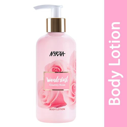 Image of Nykaa Wanderlust Bath and Body Country Rose Body Lotion For Unisex, 300 Ml| Smooth, Non-Greasy Formula| Up To 8 Hours Intense Moisturization|For Smooth & Moisturized Skin| Suitable For All Skin Types | Smooth Non-Greasy Formula, Up To 8 Hours Intense Moisturization, For Smooth & Moisturized Skin, Suitable For All Skin Types