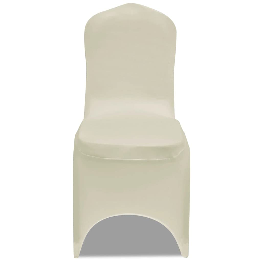 Stuhlhussen 24 Stück Bis 100 cm Creme | Dehnbarer Spandex-Stoff, Einfach Über Stuhlbeine Spannbar, Für Hochzeiten Bankette Konferenzen