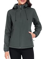 CMTOP Chaqueta Softshell Mujer Corta Forro Polar C...: 【Chaqueta Softshell Mujer】La capa exterior de esta chaqueta está fabricada con un material impermeable y cuenta con excelentes propiedades repelentes al agua y al viento, que protegen eficazmente de la lluvia y el aire frío y mantienen el cuerpo seco...