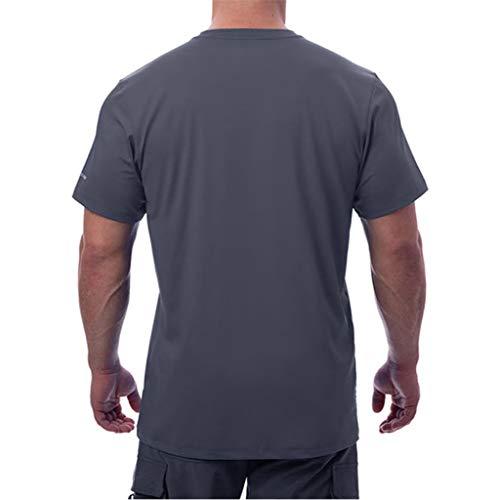 Arctic Cool Men’s Crew Neck Instant Cooling Pocket Workwear Moisture Wicking Performance Upf 50+ Sun Protection Short Sleeve Shirt | Lightweight Breathable Tshirt For Work, Storm Grey, Xl #TOP1