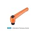 METALLIXITY Adjustable Clamping Handle (M8x69mm) 3Pcs, Metal Female Push Button Ratchet Level Handle - for Lathe Machine Industry Equipment, Orange
