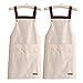 XWDQ Delantal Impermeable con 2 Bolsillo, 2 Piezas Ajustable Aldult Ajustable Fácil de Limpiar Cocina Delantal, para Cocina, Chefs, Amas de casa Cocina (Color : White, tamaño : 34.3 inchs)