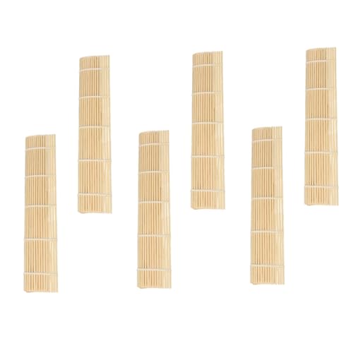 BESPORTBLE Juego de 6 Esterillas para Enrollar Sushi de Bambú Natural Tapete para Enrollar Arroz Utensilio para Hogar y Restaurante Herramienta para Preparar Sushi
