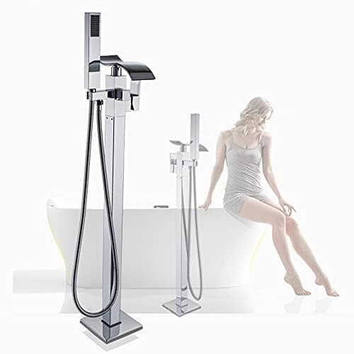 Ensemble de douche de bain carré en laiton avec pied de griffe
