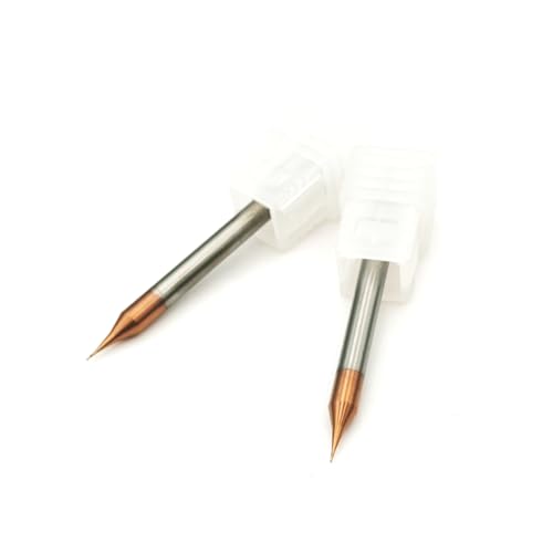 Image of 2pcs /Package HRC60 2Flutes Micro Carbide Flat End Mill Square end Mill CNC Cutting Tools for Metal Shank Diameter 4mm (2pcs, Cutting Diameter 0.4mm)