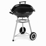 LOLAhome Barbacoa de carbón Ahumador Negro, 8 comensales, 45x41x72cm