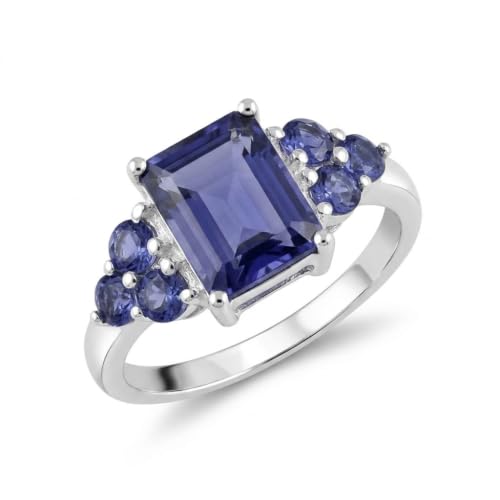 Natural 4ct Iolite 925 Solid Sterling...