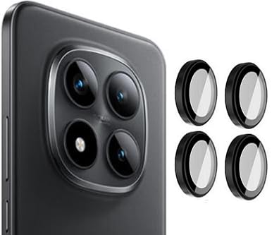 Image of [2 Pack Camera Lens Protector For Xiaomi Redmi Note 15 Pro Plus /Note 15 Pro+ 5G Tempered Glass Metal Camera Rings / /Anti-Scratch /Case Friendly [ZBlack]
