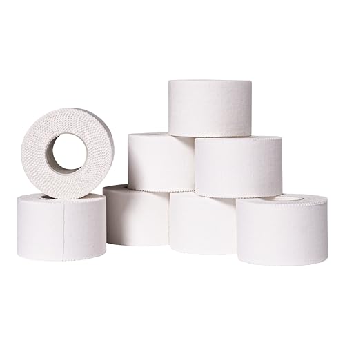 Athletic Sports Tape – 8 Adhesive Rolls -No-Sticky Residue –