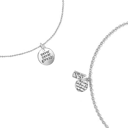 TSJ 20 PCS Inspirational Word Charms Pendants Engraved Words Charms Pendants for DIY Jewelry Making, Handmade Jewlery, Key Chains, Wine Charms, Silver