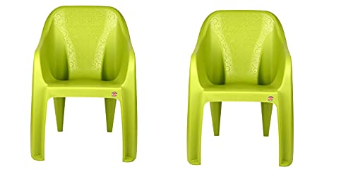 Image of Cello Dynamo Cafeteria Plastic Set of 2 Chairs, Green, 21 * 31 inches (clo Dynamo so2 Green)