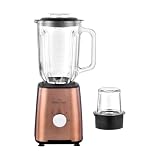 SWISS HAUS - Standmixer mit Mahlwerk 500W - 2 Geschwindigkeiten Pulse - Edelstahlklingen - Einfülldeckel - Lake Geneva Collection Taupe Violett - 1,5 L Glasbehälter - Integrierte Sicherheit
