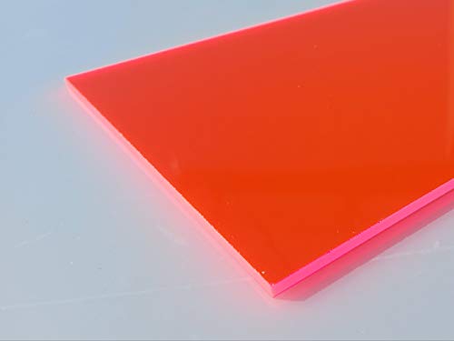 Płyta ze szkła akrylowego GS, 500 x 500 x 3 mm, fluorescencyjna czerwień, przycięta alt-intech®