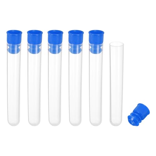 Image of PATIKIL 3 inch Length Plastic Sewing Needle Storage Holder, 6 Pcs Portable Matte Embroidery Needle Pin Toothpick Storage Tubes Case for Craft Knitting, Blue