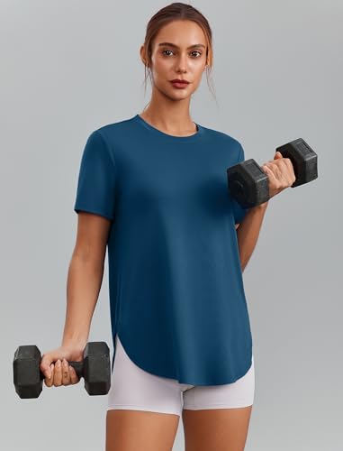 Image of PINSPARK Workout Tops for Women Short Sleeve Athletic Shirts UPF 50+ Quick Dry Running Outfits for Exercise Gym Hiking S-3XL