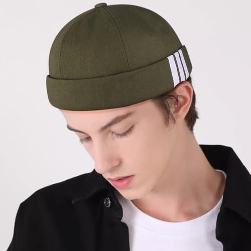 Image of Dome Brimless Hats for Women Men Beanie Docker Cap Sailor Skull Cap