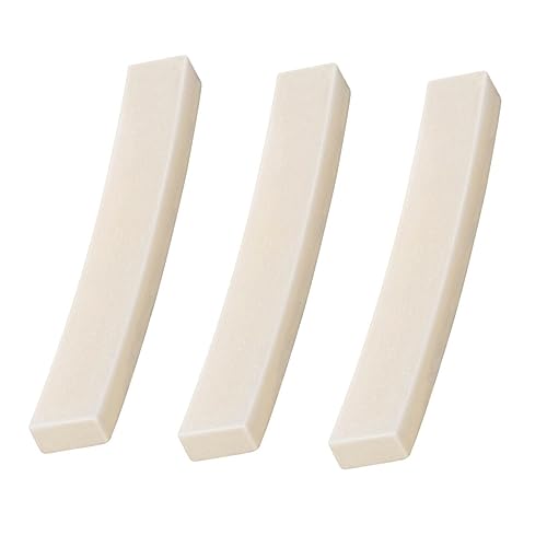 BESPORTBLE 3Pcs Durable Guitar Bridge Nut Natural Bone Replacement for Electric Guitar Provides Enhanced Tone Vibration String Support for Various Guitar Models