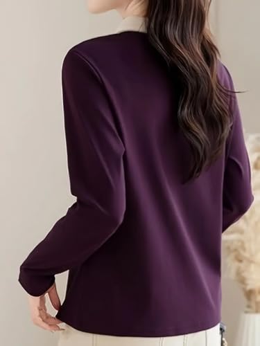 Image of Women's Polo T-Shirt | Long Sleeve Casual T-Shirt for Womens || Soft Comfortable Korean Style Trendy Top for Women
