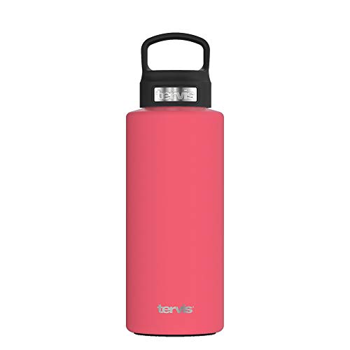 Tervis Powder Coated Stainless Steel Triple Walled Insulated Tumbler Travel Cup Keeps Drinks Cold, 32oz with High Performance Lid, Berry Blush
