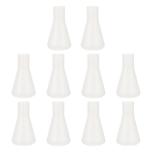 Garneck 10pcs 100ml Plastic Erlenmeyer Flasks with Scale Professional Laboratory Conical Flasks for Science Experiments Sturdy Plastic Laboratory Set for Educational and Industrial Use