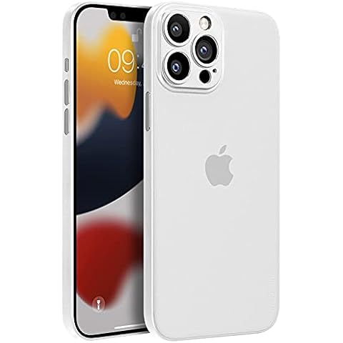memumi Super Slim Case for iPhone 13 Pro Matte Finish Coating Back Cover for iPhone 13 Pro 2021 Ultra Thin Case [Upgrade Version] 0.3 mm with Minimalist Design No Scratches (Matte Translucent White) Cover