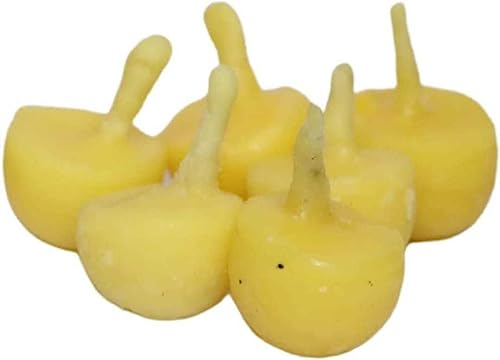 Image of OGU Ghee Diya Batti, Jyot Batti for Pooja Aarti and Special Occasions, Handmade Ghee Diya Batti - Pack of 95