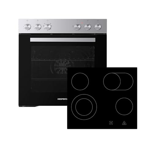 Respekta Kit de cuisinière encastrable HS2201-26 /A/Espace de cuisson de 72 litres / 7 modes de chauffage/Plaque de cuisson en vitrocéramique - 9 niveaux de puissance/Zone à deux circuits