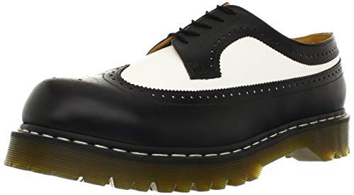 Dr. Martens Men's/Women's 3989 Brogue Oxford,Black/White Smooth,8 UK (US Men's 9 M/Women's 10 M)