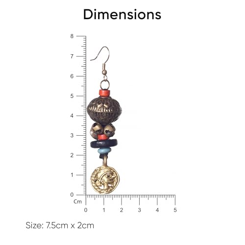 Image of Handcrafted Tribal & Dhokra Art Earrings Collection for Women - Royal Boho Statement Designs in Brass, Wooden, Beaded & Geometric Styles