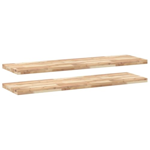 Étagères flottantes acacia massif 120x40 cm idéales pour salon et cuisine moderne - 4