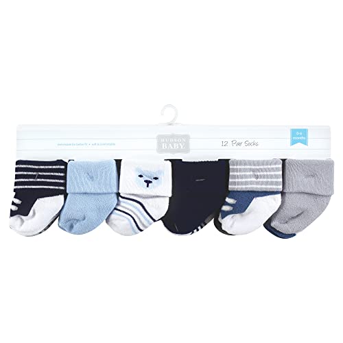 Image of Hudson Baby Baby 8-pack Cotton Rich Newborn and Terry Socks