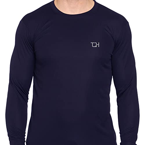 Image of TQH Full Sleeve T Shirt for Men | Pack of 2 T-Shirt for Man Full Sleeve | Gym Workout | Men's Tshirts | Slim Fit Polyester Round Neck Solid Sports T-Shirts for Running Training Casual Wear