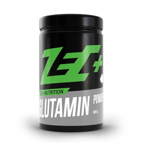 Zec+ Nutrition Glutamin Pulver – 500g, reines L-Glutamin Pulver, hochdosiert & geschmacksneutral