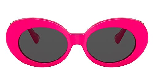 Versace VE 4426BU 536787 Fuchsia Plastic Oval Sunglasses Grey Lens2