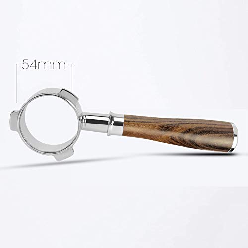 54mm Coffee Bottomless Portafilter Compatible For Breville 870/878/880 Filter Basket Stainless Steel Espresso Machine Tool 54mm handle and with Gifts ox Included (Black rosewood) - Thumbnail 5