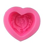 TRUSTTWO Silikon-Seifenform des Herzens 3D DIY. Handgemachte Handwerk Seifenform kompatibel mit Seife Making Werkzeugkuchen Schokolade Dekoration Form Kuchen Backwerkzeug ( Color : 8.9x8.2x4.2CM )