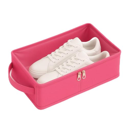Image of Pink Shoe Box for Travel & Storage | Women Shoe Organizer Bag, Pouch & Cover | Waterproof Shoe Bag for Sports Shoes, Sneakers, Boots & Dress Shoes | Essentials Pack of 1