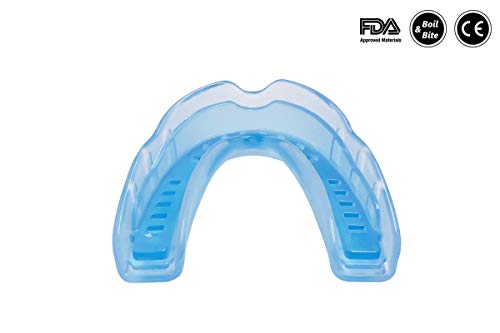 Coollo Sports Boil and Bite Mouth Guard BB Custom Fit Sport Mouthpiece for Basketball, Karate, Martial Arts, Wrestling, MMA (Free Case Included!) -Adult Size (Adult -Ages 11 & Above, All Trans.)