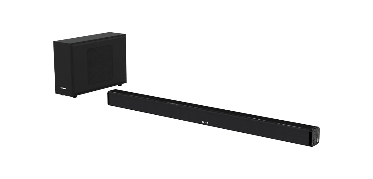 Tesla PrimeSound HQ-880 - Soundbar moderna con subwoofer per bassi profondi, potenza musicale totale 200 W, Bluetooth, scheda SD, ingresso USB