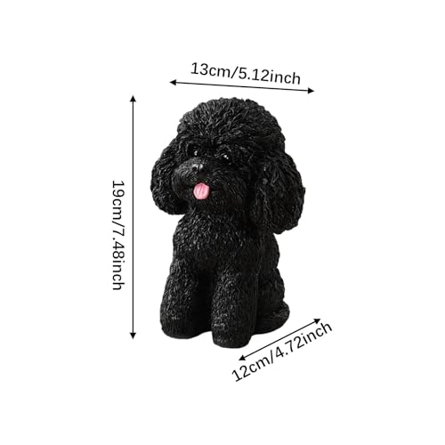Chiot sculpture de table noire pour un bureau minimaliste - 5