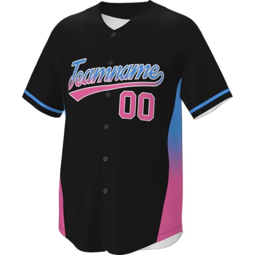 Camiseta personalizada de béisbol con degradado, cosida o impresa, uniforme deportivo para hombres, mujeres y jóvenes miniatura 1