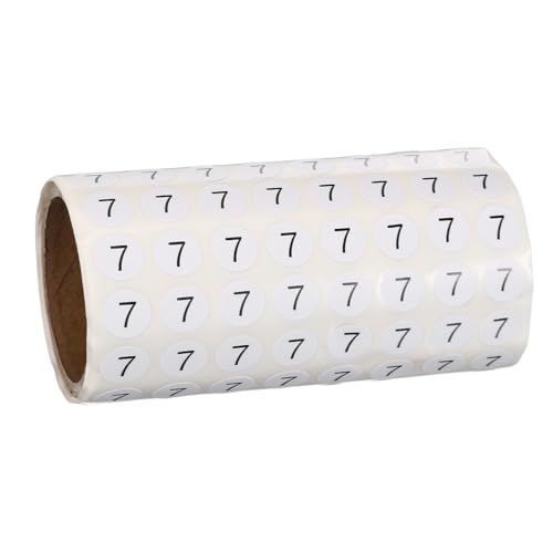 Étiquettes numérotées 7 PATIKIL en rouleau de 1000 pièces stickers ronds noirs