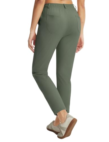 Image of baleaf Women's Golf Pants with Pockets for Work Travel Fit | 25 inch, Stretch, Wrinkle-Resistant, Comfort Fabric, Lightweight, Petite, Ankle, Slacks for Women, Casual, Commute