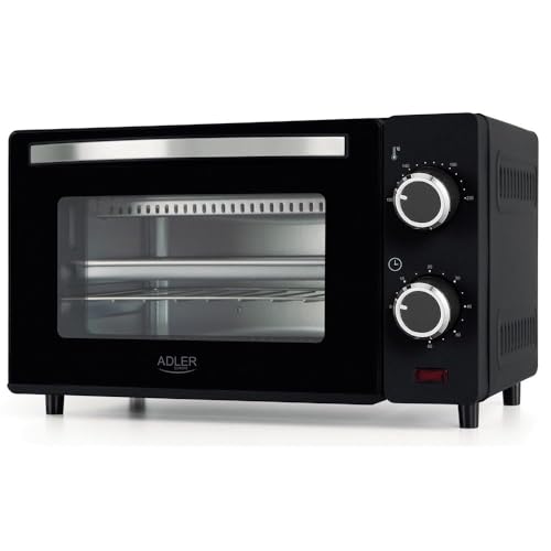 Adler AD 6032 - Mini horno (9 litros, temporizador, 650 W, 100-230 °C), color negro