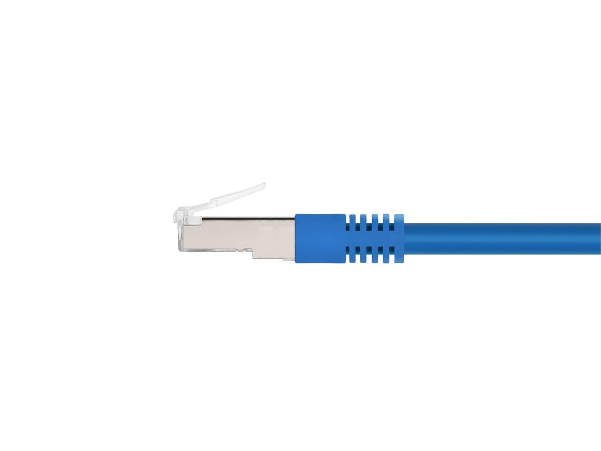 Monoprice Cat6A 6in Blue Patch Cable Double Shielded (S/FTP) 26AWG 10G Pure Bare Copper Molded RJ45 Entegrade Series Ethernet Cable - Image 2
